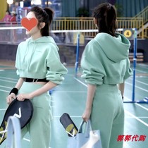 Xiaominjia Tang Yixin Liu Xiaojie with the same section 22 Spring and Autumn New Weater Liant-shirt Chauded jacket Damp Sports Pants and Pants Suit