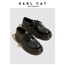 Count cat Inn Wind with small leather shoes 2022 Spring new pine pastry Thick Bottom Women Shoes Subsummer Genuine Leather Casual Single Shoes