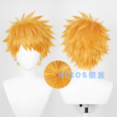 taobao agent AICOS National God Refinery Kurosaki Kurosaki Ichigo Pattap Mao Divalent and Short Hair Orange Wastec Wig Wig