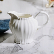 Palace style retro Western white ceramic milk cans coffee milk cups pure color milk cups tea cups tea cups