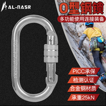 Arnas outdoor rock climbing O-type thread buckle main lock mountaineering safety buckle mountaineering buckle load-bearing vertical downhill equipment
