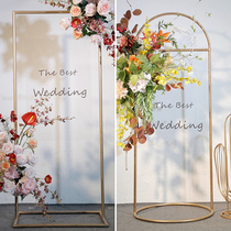 New wedding props sign shelf background frame wedding flower stand Yingbin area Iron Square arch exhibition frame