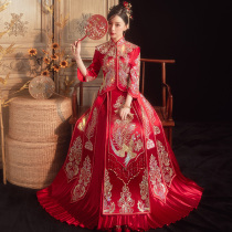 Xiuhe clothing 2021 new wedding bride female Chinese summer wedding dress dragon and phoenix coat wedding dress Xiuhe kimono