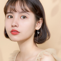 Love Loach s925 Ginins sweet and artistic Thousand Paper Cranes FASHION INLAID DRILLING LONG student Temperament Ear Chain Woman