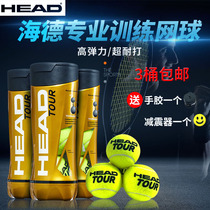 HEAD Shock-absorbing Golden Ball Hyde Ball Tournament Ball TOUR Beginners ATP Professional Training Tennis Three Barrel
