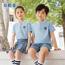 Primary school sports class uniform suit summer men and women short sleeve college style kindergarten Garden uniform graduation costume