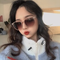 Korean version of sunglasses female street shooting fashion 2020 new round face brown box sun glasses men anti ultraviolet Net red tide