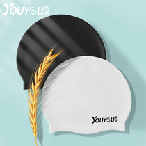Swimming cap women waterproof without hair silicone swimming cap men and children large fashion swimming equipment swimming goggles set