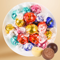 Lindt Swiss Lotus chocolate soft heart ball 500g imported bulk candy black smart by Jin lindor chocolate