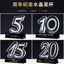 Crystal Digital Trophy Medals 10th Anniversary Top Ten Employees Creative Gifts Company Customized Celebration Souvenirs Customized
