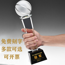 Basketball crystal trophy Football Badminton Table tennis Taekwondo Golf games medal customization
