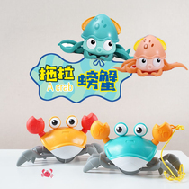 Drag the baby water play toy amphibious crab pull back childrens small toy inertial clockwork octopus animal