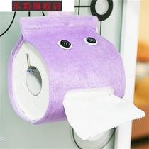 Creative cartoon cloth towel smoking home roll paper storage bag bathroom cute wall hanging toilet roll paper sleeve