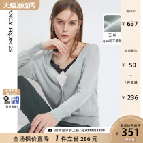 Lang Zi thin three acetic acid sunscreen shirt 2021 womens new loose slim vneck Tencel sweater cardigan