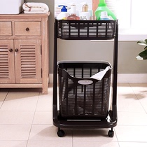 Japan imported dirty clothes basket plastic laundry basket double-layer dirty clothes storage basket home bathroom toilet dirty clothes basket