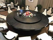 High-end hotel electric large round table Club theme restaurant dining table Automatic turntable Hotel round table 15 tables and chairs