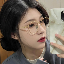 Anti-blue myopia glasses female Korean version of tide plain small frame radiation protection degree can be equipped with ultra-light box eyes male
