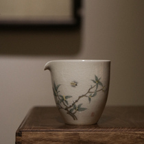 Jingdezhen ancient green glazed Grass Wood ash hand-drawn embryo Eagle mouth cup public Cup Tea Sea ceramic kung fu tea set open Film