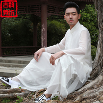Improved Hanfu mens ancient style costume suit Chinese style mens Zen clothing Tang costume costume fairy elegant tea suit