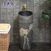 Domei Wang Chinese balcony small column type wash basin one basin vertical column basin floor type outdoor washbasin