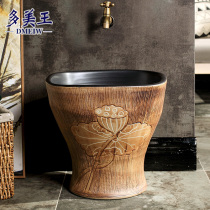 Retro art washing mop pool balcony large ceramic mop pool outdoor courtyard antique small mop pool