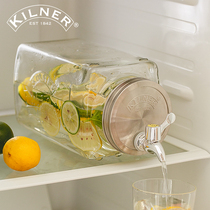 UK kilner cold water jug with faucet Summer household glass kettle lemonade bottle Refrigerator cold water tank Cold water jug