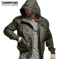 726GEAR military fans autumn and winter new air force short bomber jacket men's hooded collar ma1 coat