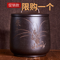 Yixing purple sand tea pot special size number hand sealed tea waking machine rice barrel seven cake Puer storage ceramics