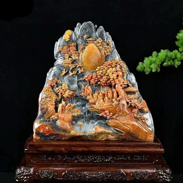 田黄石 寿山石 彫刻 寿山石老田黄観賞石