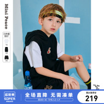 minipeace Taiping bird boy sportswear boy sports suit summer childrens hat vest T-shirt shorts three sets