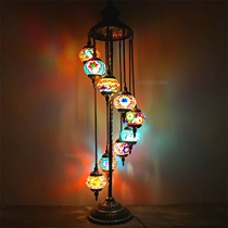 Mediterranean retro living room bedroom romantic exotic ethnic style handmade 9 head export Turkish glazed floor lamp