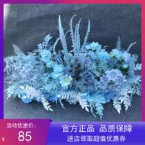 Wedding props flower wall rose row line garden pavilion square pavilion flower arches silk flower arches silk flower arrangement