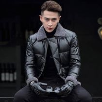 Winter new Haining leather leather mens slim lamb fur one short jacket jacket jacket