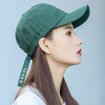 Tide brand hat Women summer Joker Korean tide cap ins outdoor women olive green soft top baseball cap Women