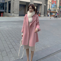 2021 autumn and winter New popular double-sided cashmere coat womens long small wool woolen woolen cloak coat