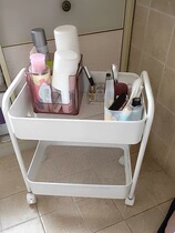 Two-story metal trolley storage rack floor-to-ceiling living room Mobile snack trolley bedroom storage rack under table storage rack