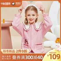 British Bolun Girls Pajamas Autumn Cotton Thin Childrens Home Clothes Set