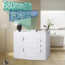 Open-door bathtub 1 1 m small size seat bubble step into sitting elderly surf heating constant temperature acrylic side open