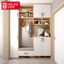 Haolaike shoe cabinet custom household large-capacity shoe cabinet Simple modern foyer cabinet Entrance cabinet Home cabinet custom gold