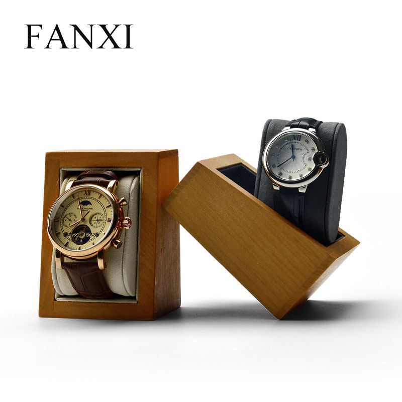 Vasi FANXI watch display box solid wood ultra-fiber watch display stand watch holder portable jewelry box
