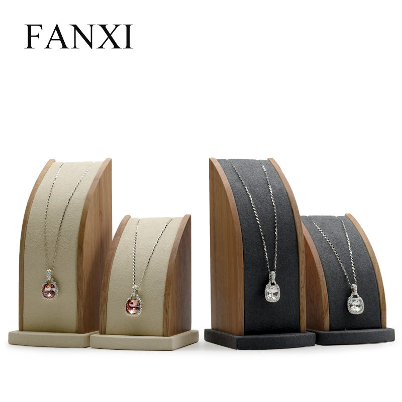 Fanci FANXI fashion simple solid wood curved necklace jewelry jewelry necklace collection shelf display rack