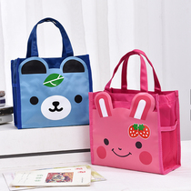 Cartoon waterproof lunch box bag children thick portable tote bag student cute lunch bag with rice bag bag