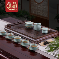 Han Tang household tea tray solid wood drawer type water storage tea table kung fu tea set dry bubble table tea tray