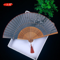 Japanese Japanese little silk fan folding fan silk dance fan Chinese style classical ancient style folding fan female tassel cheongsam