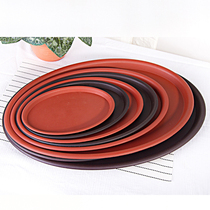 Oval flower pot tray thickened resin oblong pad Plastic fleshy rockery water tray Bonsai large flower tray