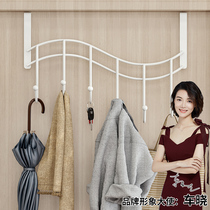 Door rear adhesive hook hanger clothes artifact non-perforated wall shelf bedroom door wall storage coat rack
