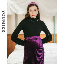 (Zone 2 Pieces 5 Fold) Superior Child Pregnancy Woman Clothing Spring Beat Undershirt Pearl Pregnant Woman Blouses Cardiovert Jersey Elasticity