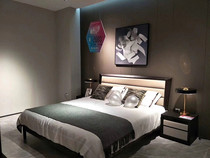 Wooden show wood panels queen-size beds