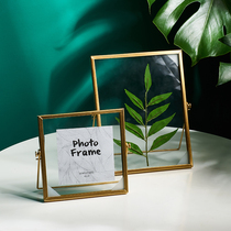 Metal photo frame setting 6 inch 7 inch plant specimen glass transparent picture frame photo frame advanced sense light luxury small ornaments
