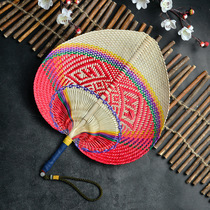 Handmade peach-shaped bamboo woven fan Summer fan Old-fashioned cool Pu fan Female summer creative hand-cranked Chinese style male children